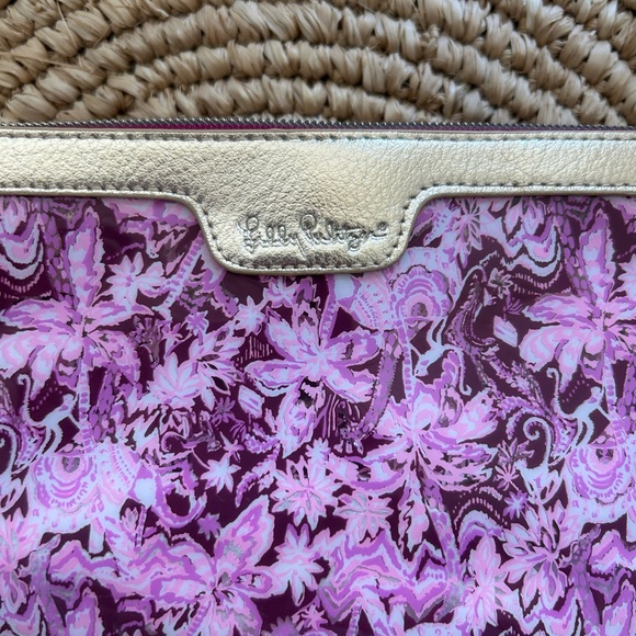 Lilly Pulitzer Pink and Gold Cosmetic Bag - Picture 2 of 4